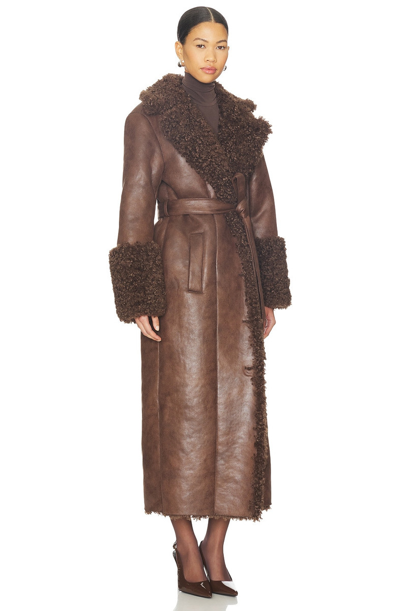 LAMARQUE Polly Faux Fur Trench Coat outlook