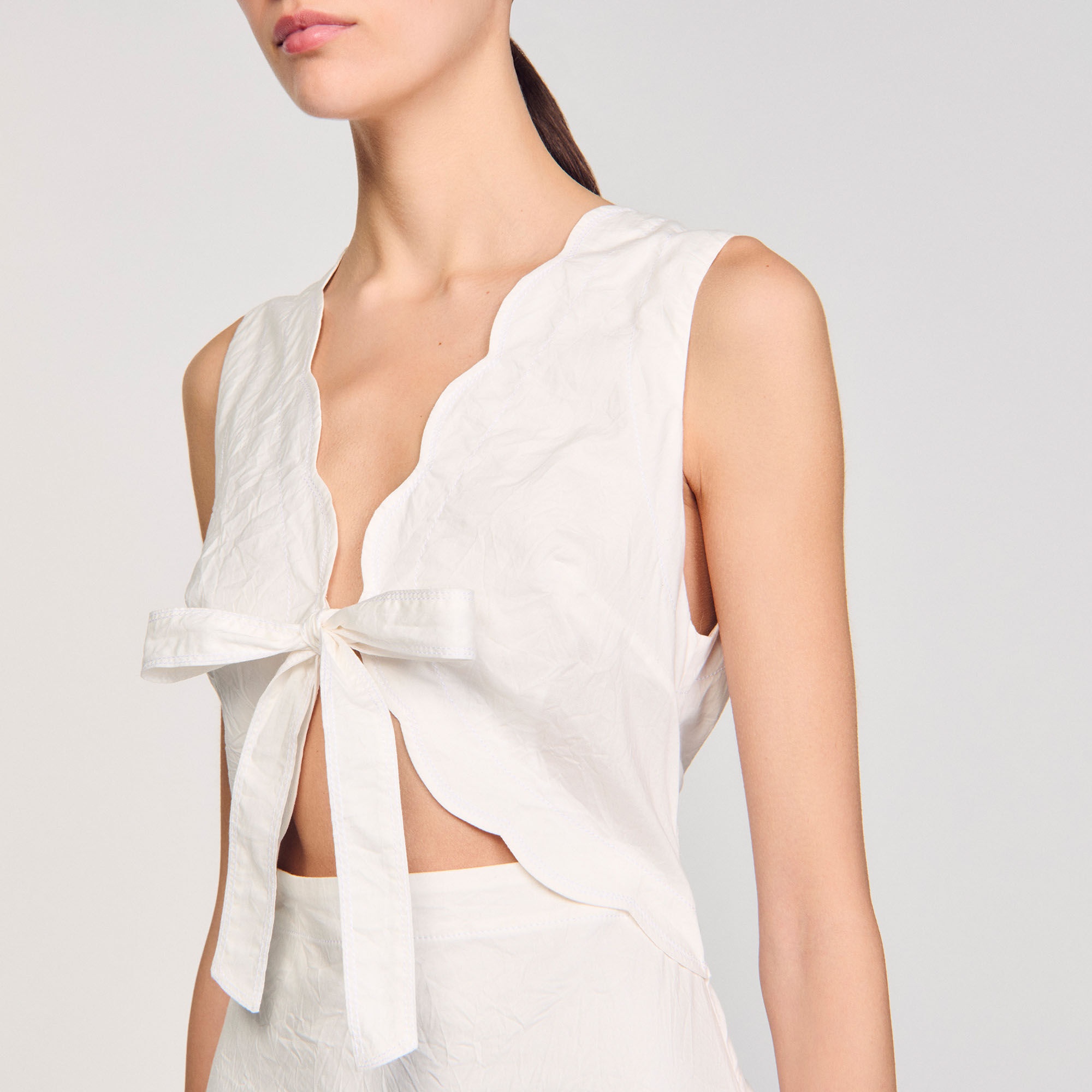 CRINKLED MAXI DRESS WITH BOW - 3