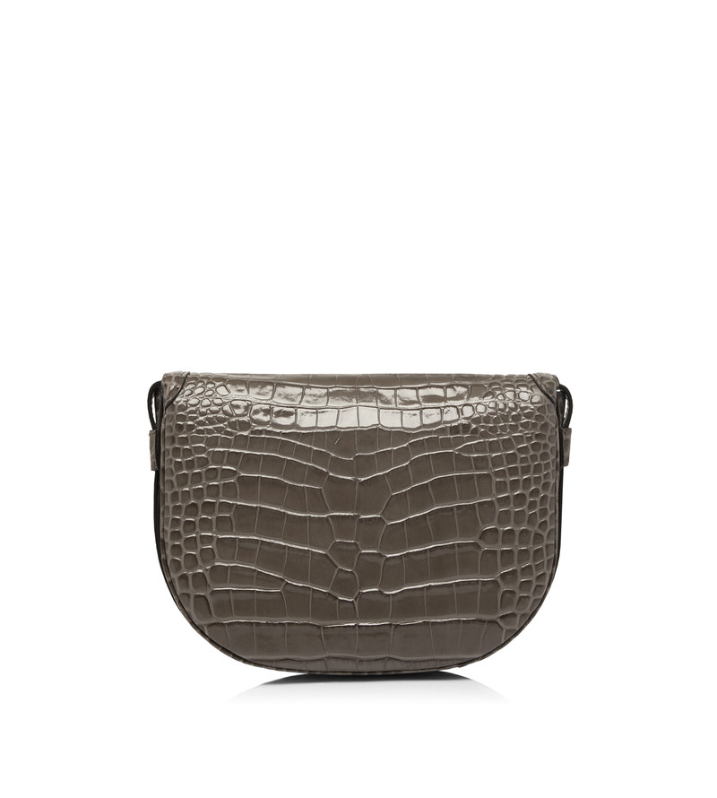 SHINY STAMPED CROCODILE LEATHER WALLIS CROSSBODY BAG 3