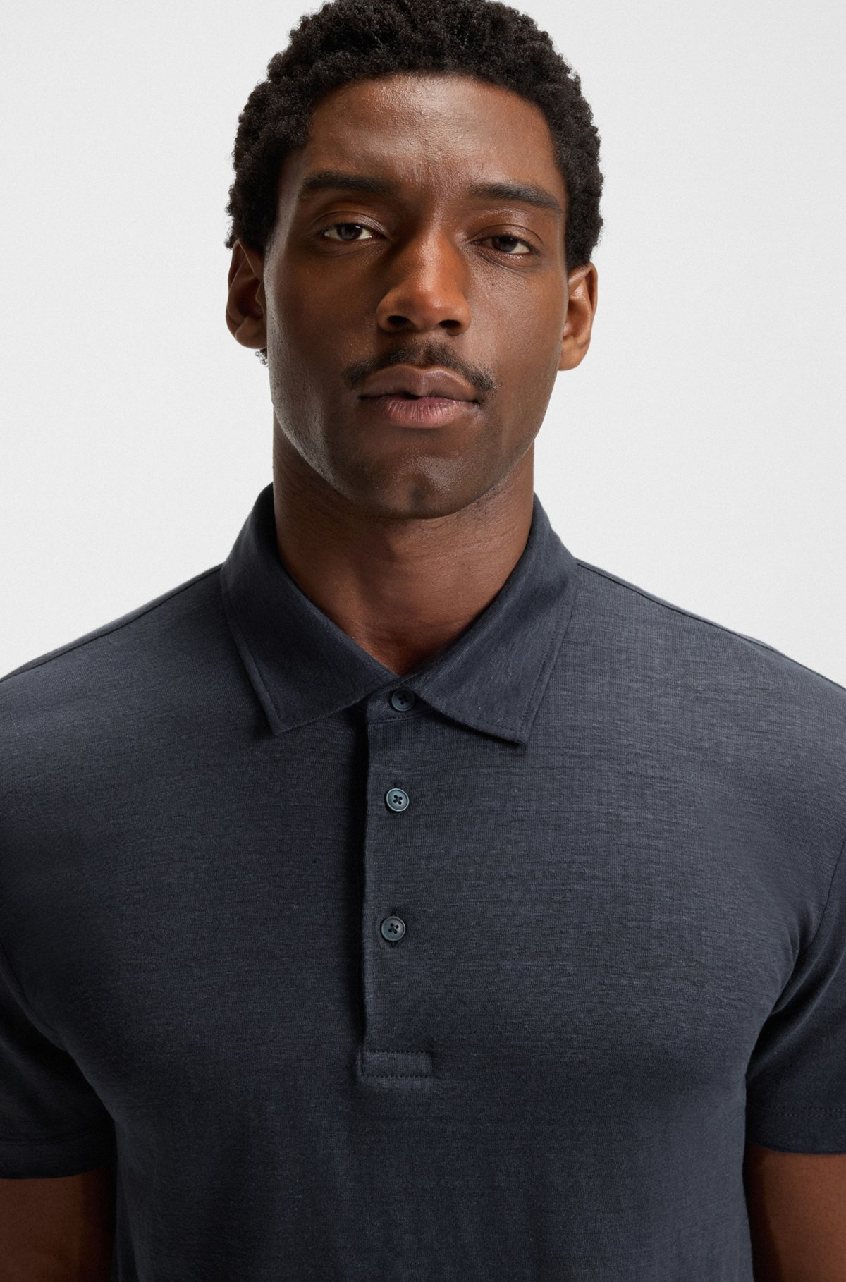 BECKHAM X BOSS POLO SHIRT IN LINEN - 3
