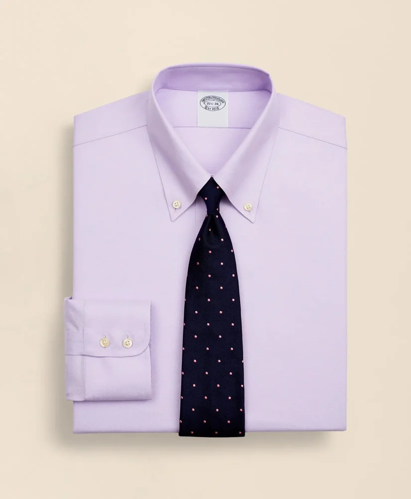 Stretch Supima® Cotton Non-Iron Twill Button-Down Collar Dress Shirt - 1