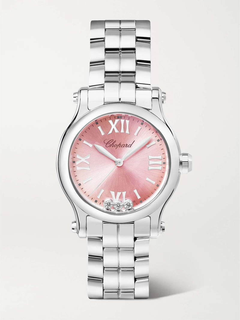 Happy Sport 30mm stainless steel, diamond and sapphire watch - 1