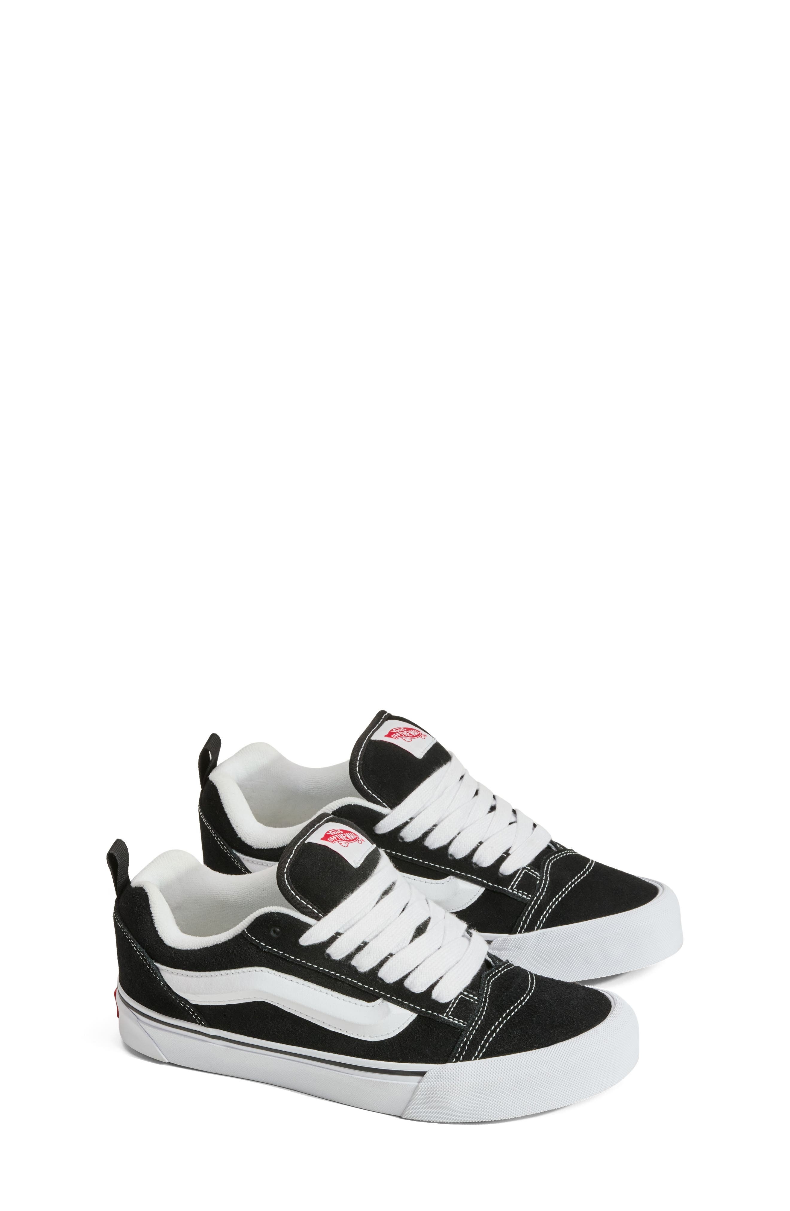 Vans Knu Skool Suede Low Top Sneaker in Black/True White at Nordstrom - 1