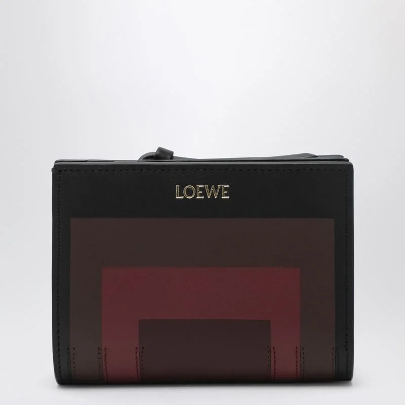Loewe Compact Wallet Black/Burgundy - 1