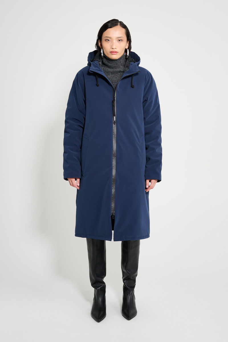 Stockholm Long Matte Winter Coat Navy 1