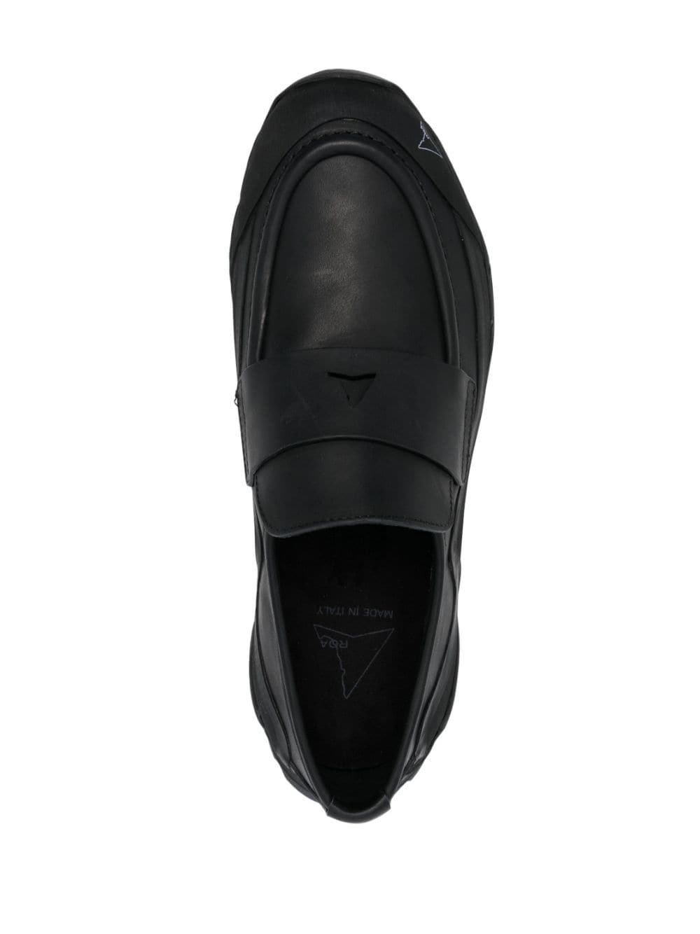 logo-print leather loafers - 4