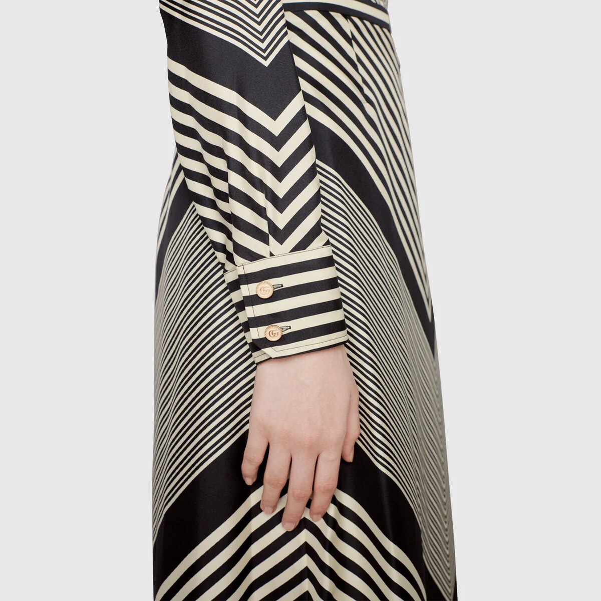Diagonal print silk skirt - 5