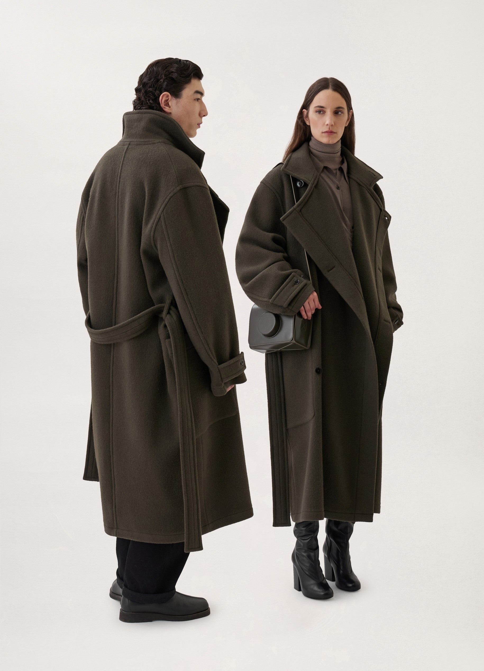 Lemaire WRAP COAT CABAN WOOL | REVERSIBLE