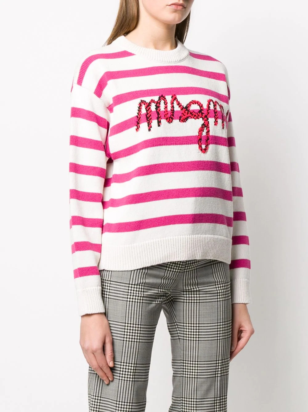 striped logo knit jumper - 3