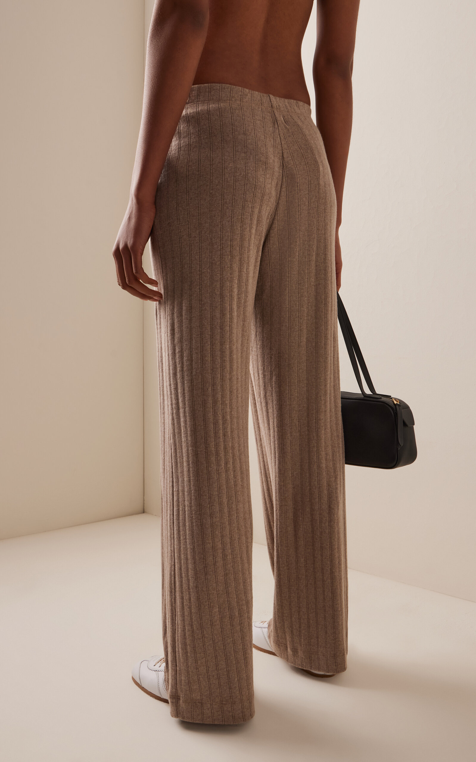 Pointelle Boxer Straight-Leg Pants tan - 4