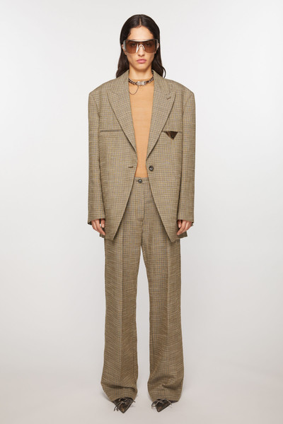 Acne Studios Tailored linen blend trousers - Multi brown outlook