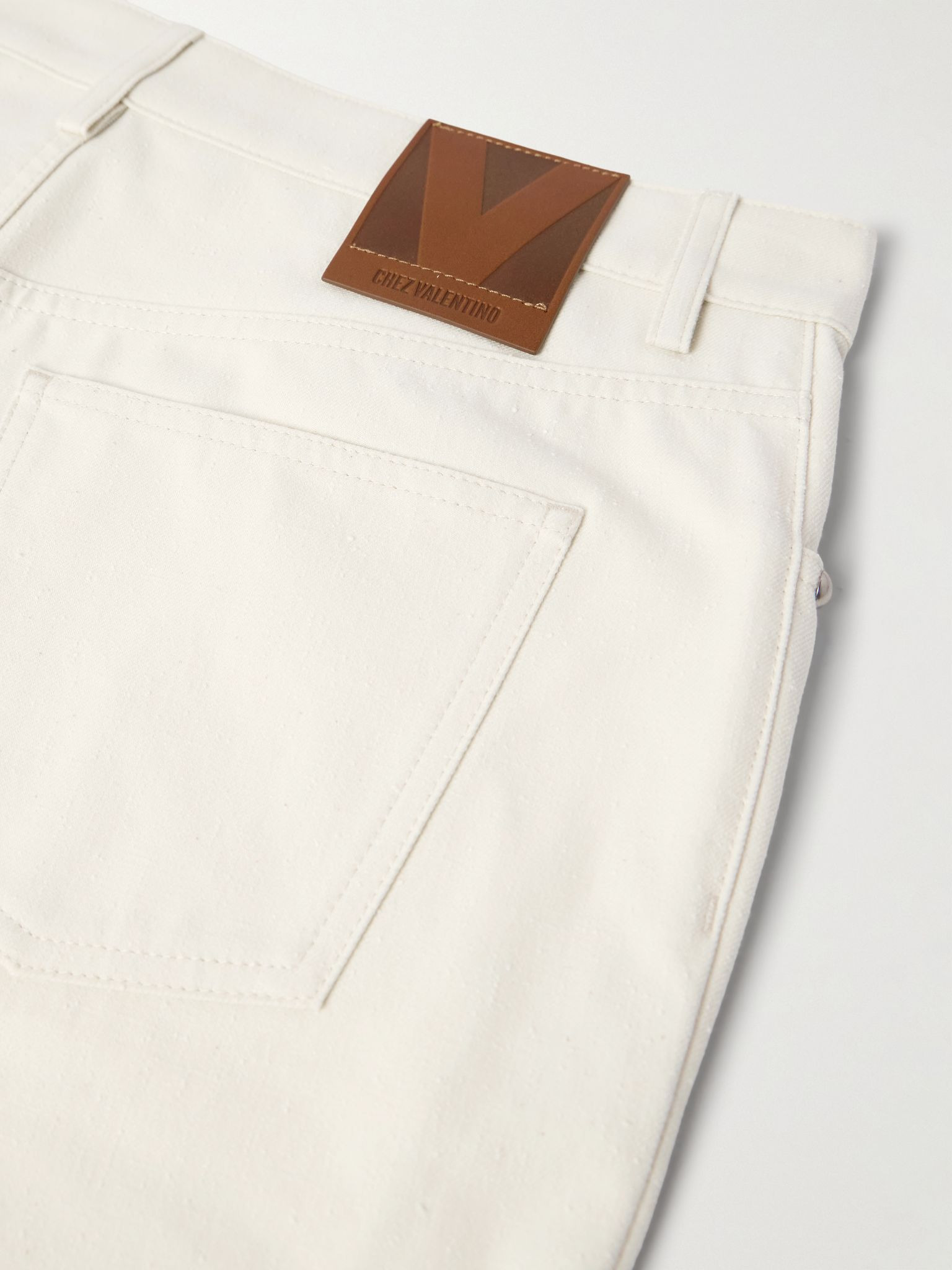 Straight-Leg Embellished Jeans White - 5