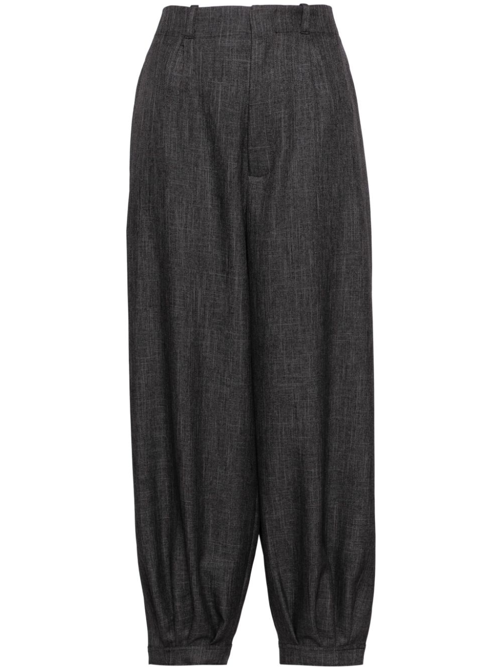 pleat-detail tapered trousers - 1