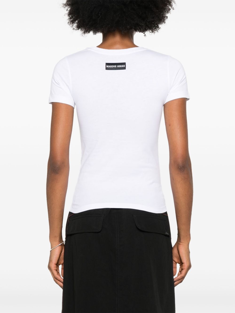 Crescent Moon-embroidery T-shirt - 4