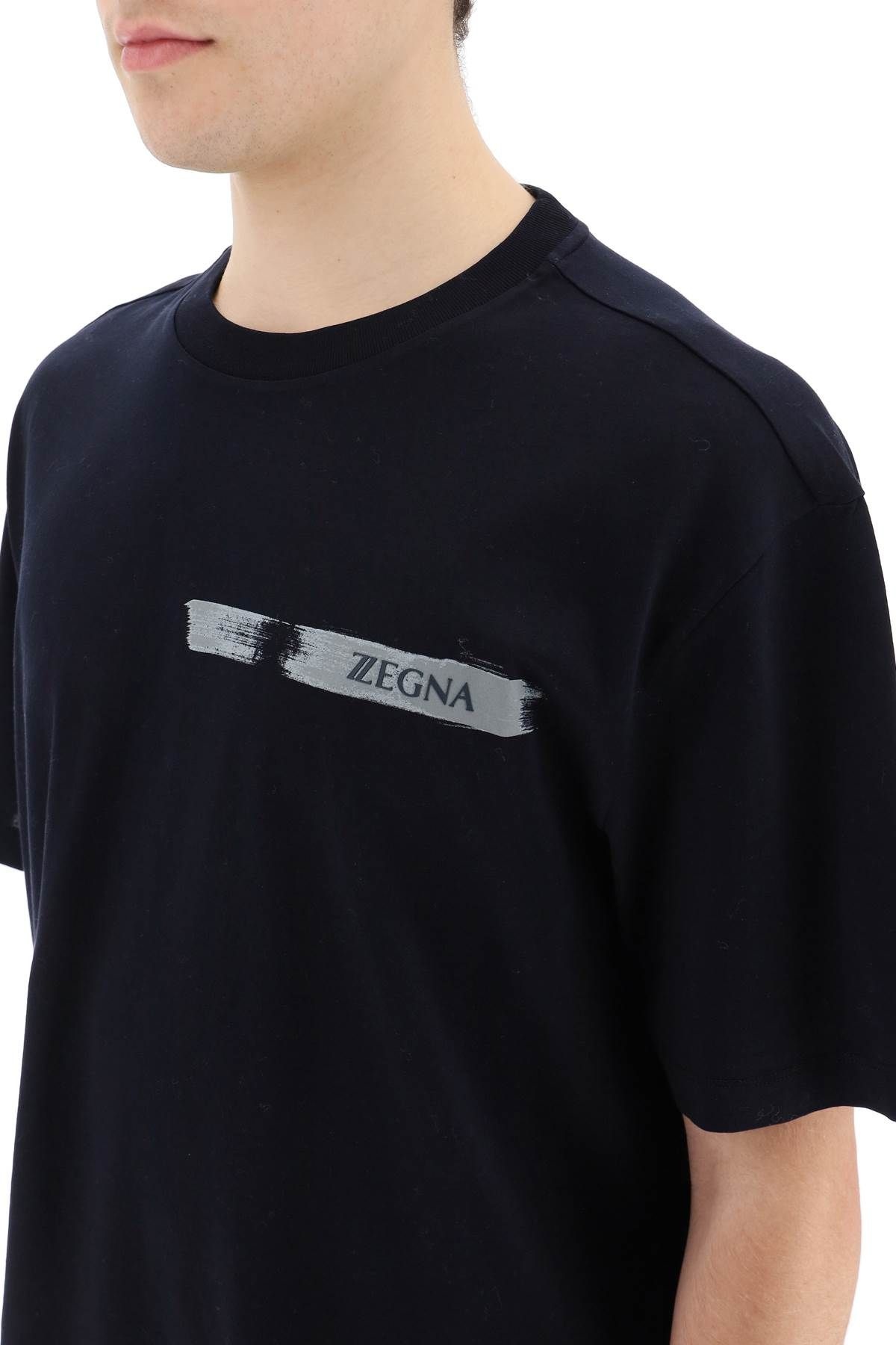 T-SHIRT WITH GRAPHIC LOGO PRINT - 5