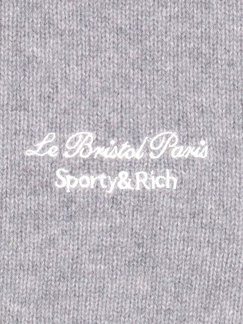 logo-embroidered cashmere jumper - 3