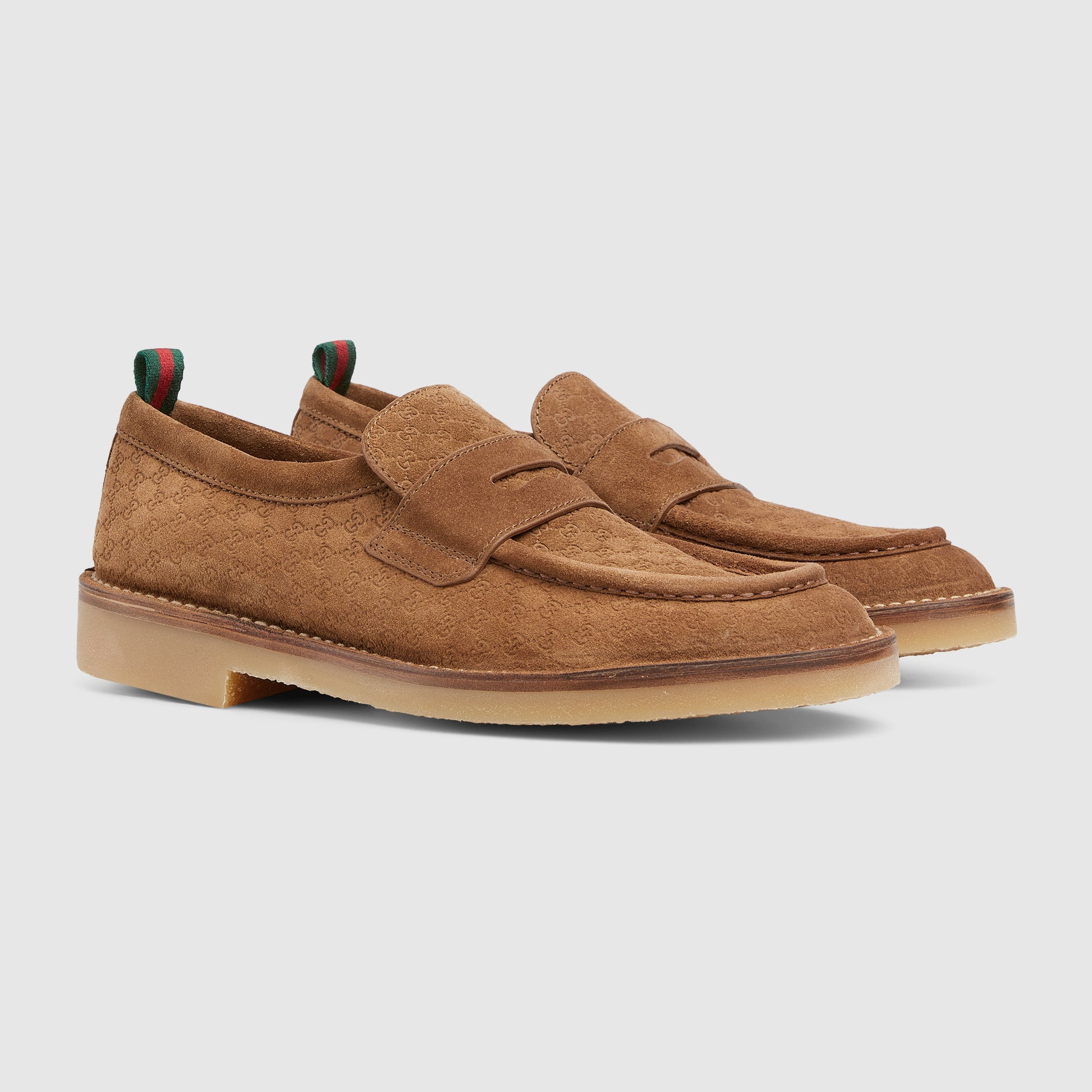 Gucci Web GG Suede Loafers - 2