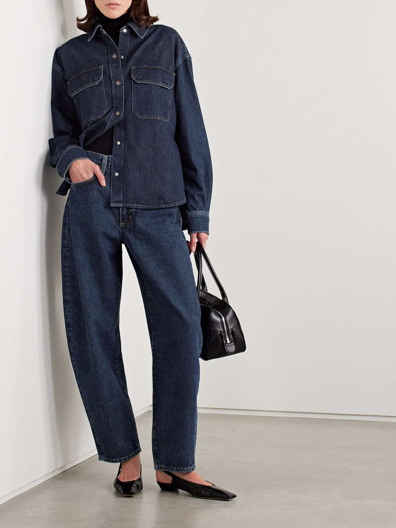 AGOLDE Gwen Slice denim shirt Dark denim outlook