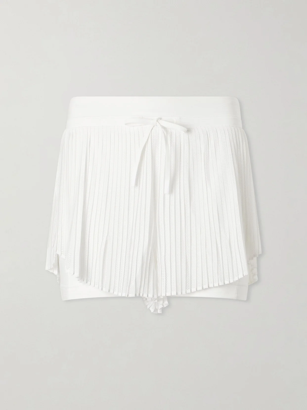 Pleated Mesh Tennis Shorts - 1