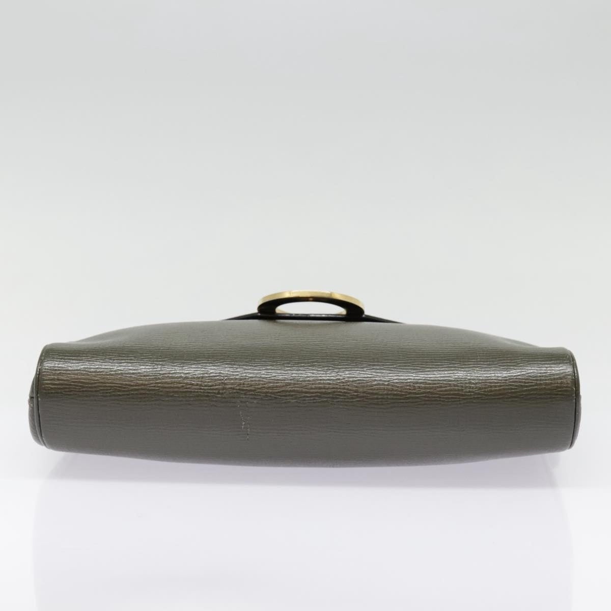 CELINE Circle Shoulder Bag Leather Khaki Gold - 5