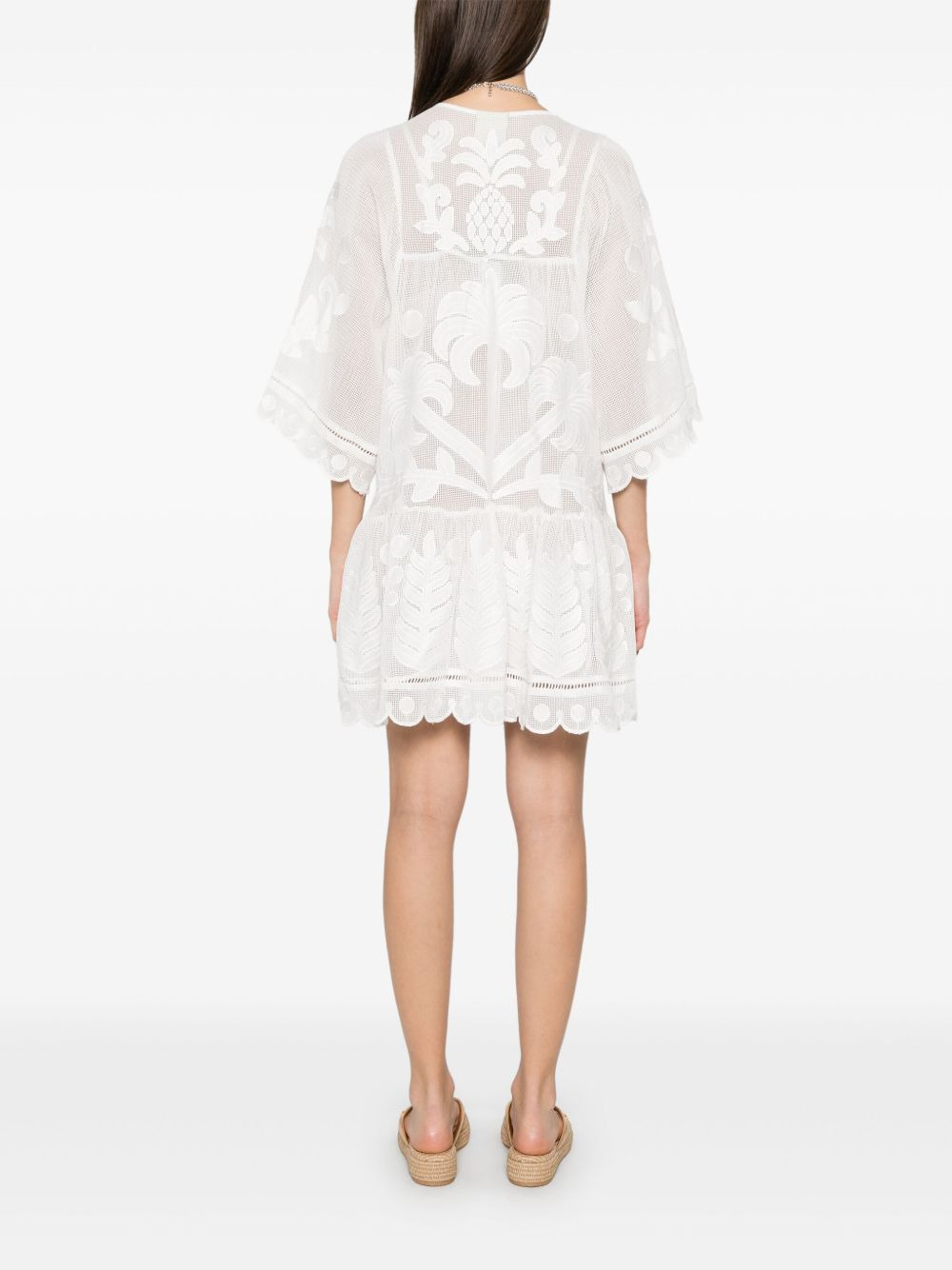 motif-embroidered mini dress - 4