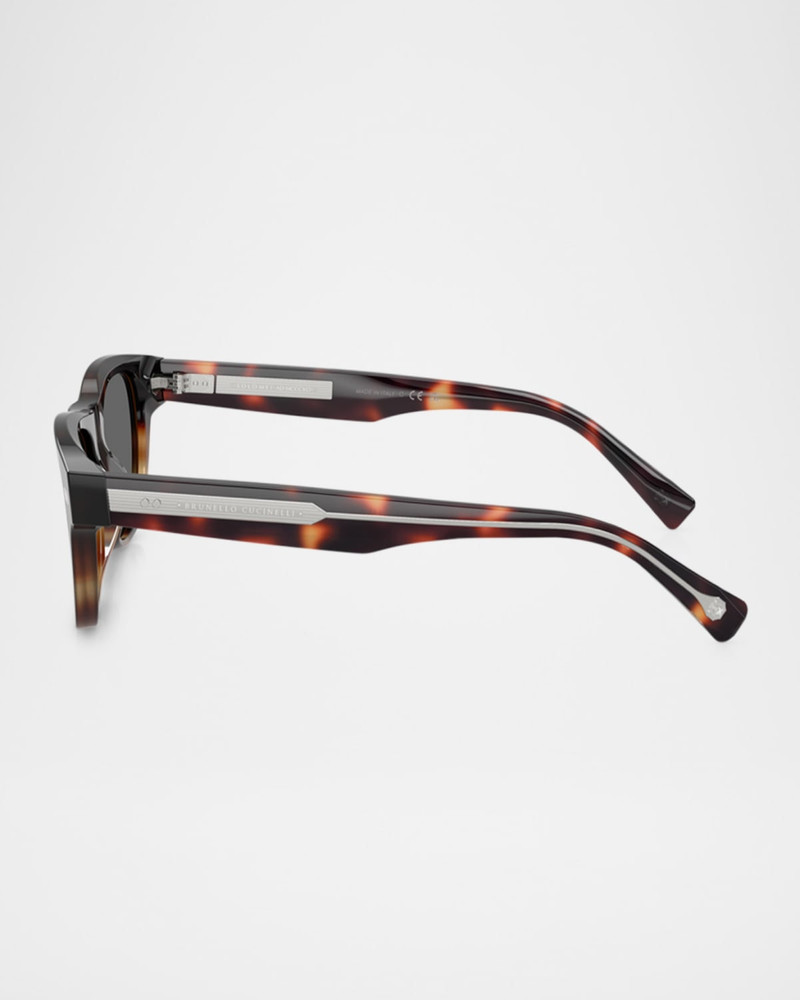 Brunello Cucinelli Men's BC3005S Rectangular Sunglasses outlook