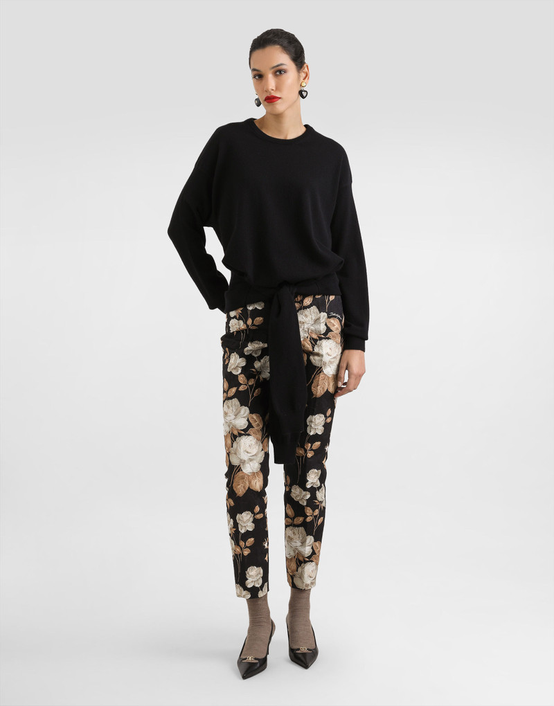 Dolce & Gabbana Vintage rose-print brocade trousers outlook