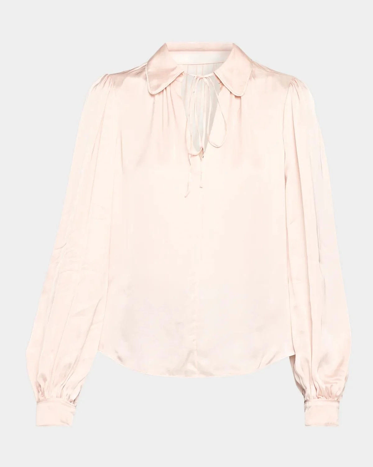 Roanne Tie-Front Satin Blouse - 1