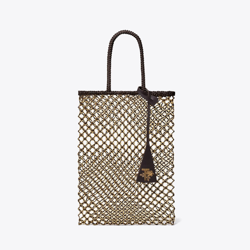 Small Handwoven Chain Mesh Tote 1