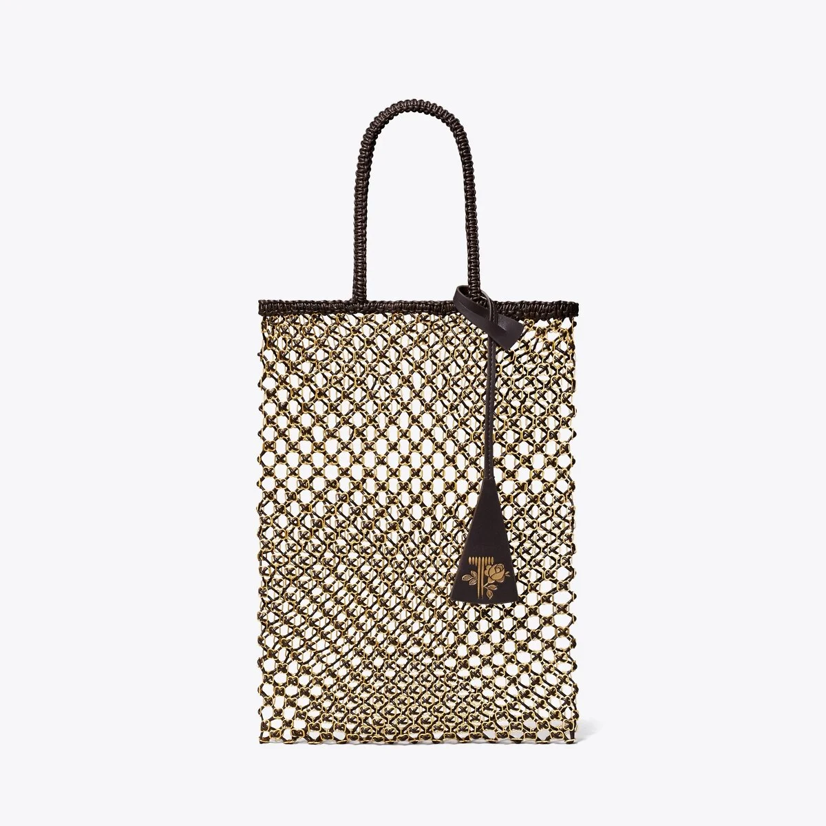 Small Handwoven Chain Mesh Tote - 1