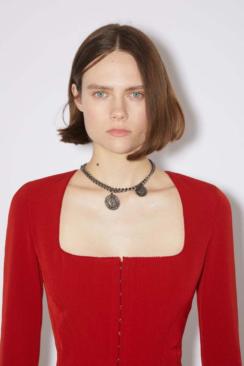 Acne Studios Coin charm necklace - Antique Silver outlook