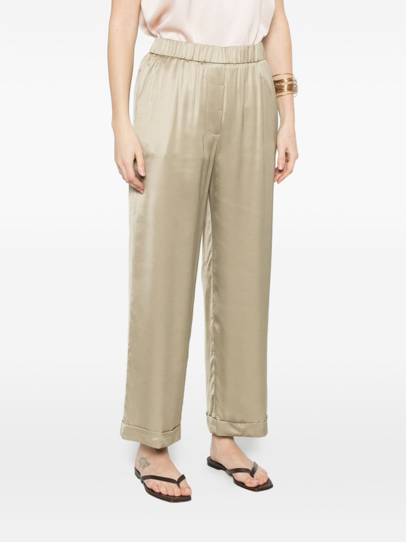 satin-finish turn-up trousers 3