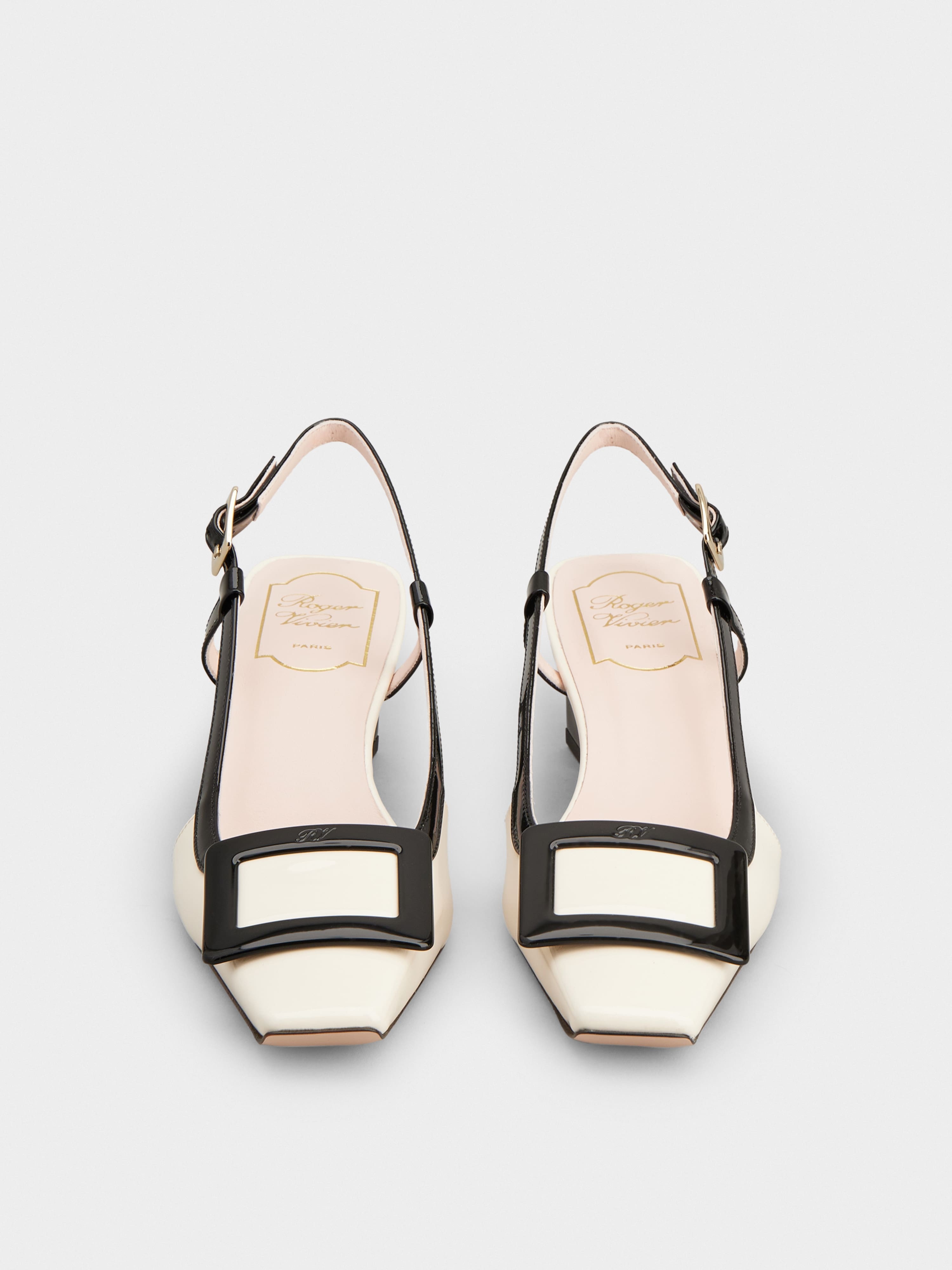 Belle Vivier Covered Buckle Slingback Pumps in Patent Leather - 7