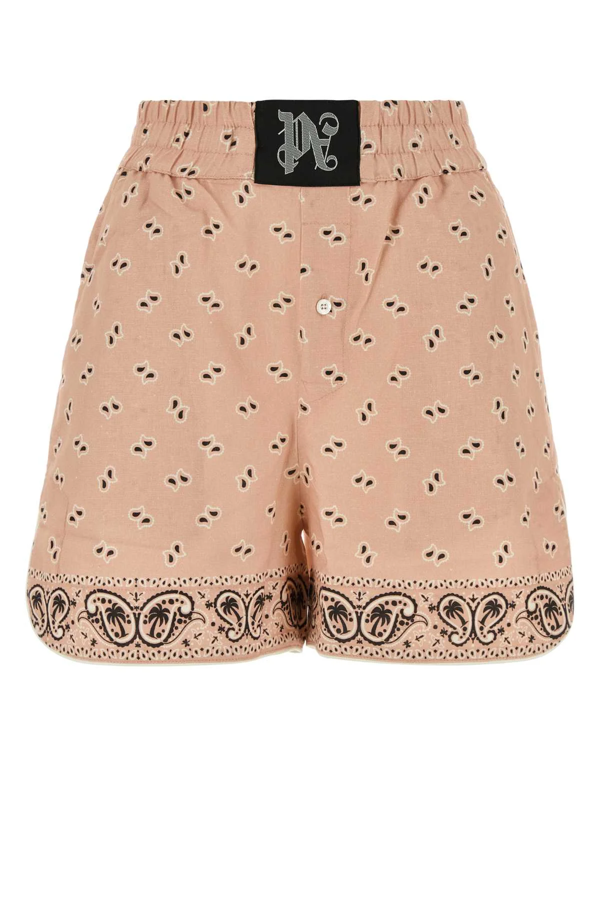 Palm Angels Women Printed Linen Blend Shorts - 1
