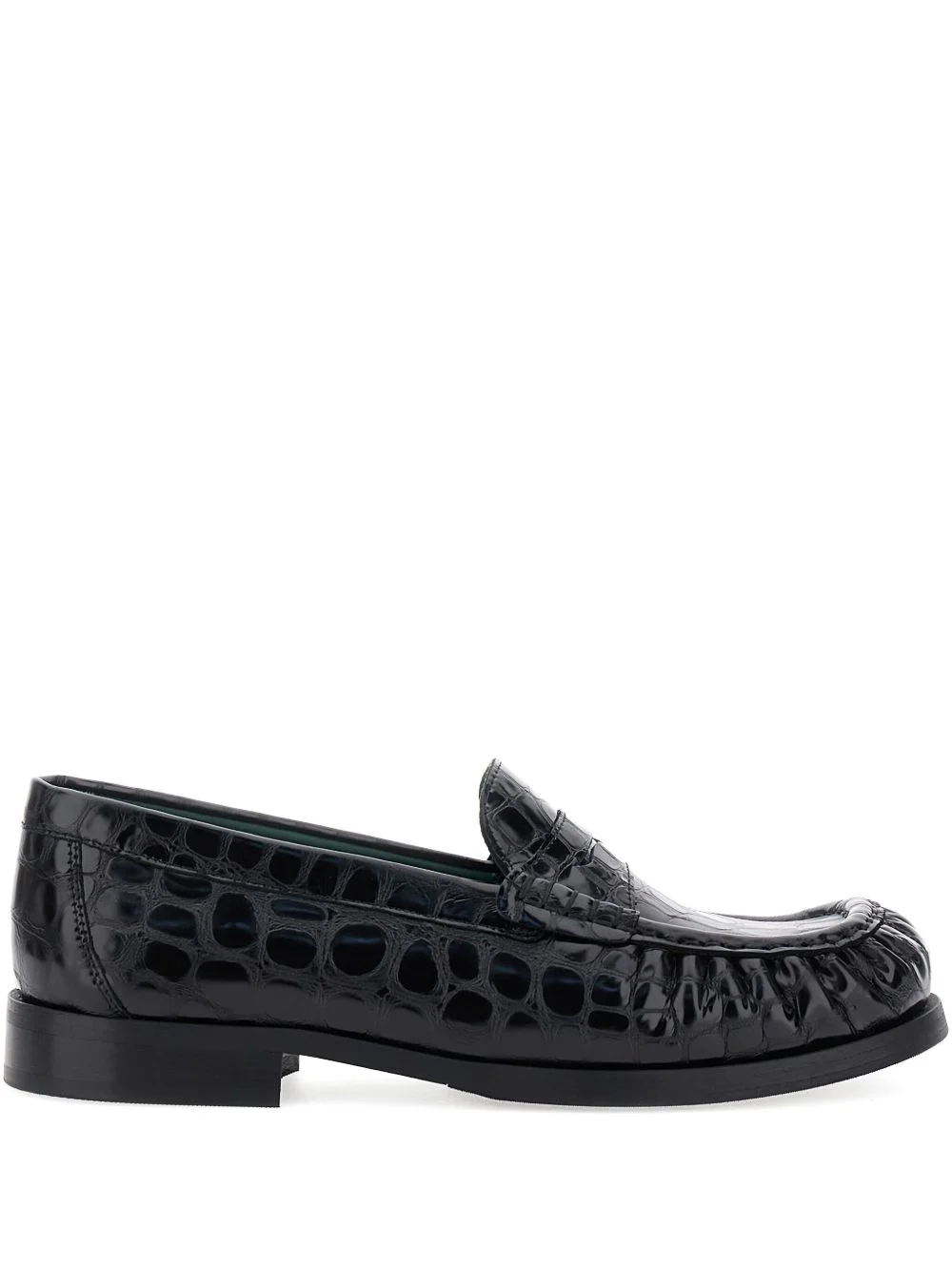 crocodile-embossed leather loafers - 1
