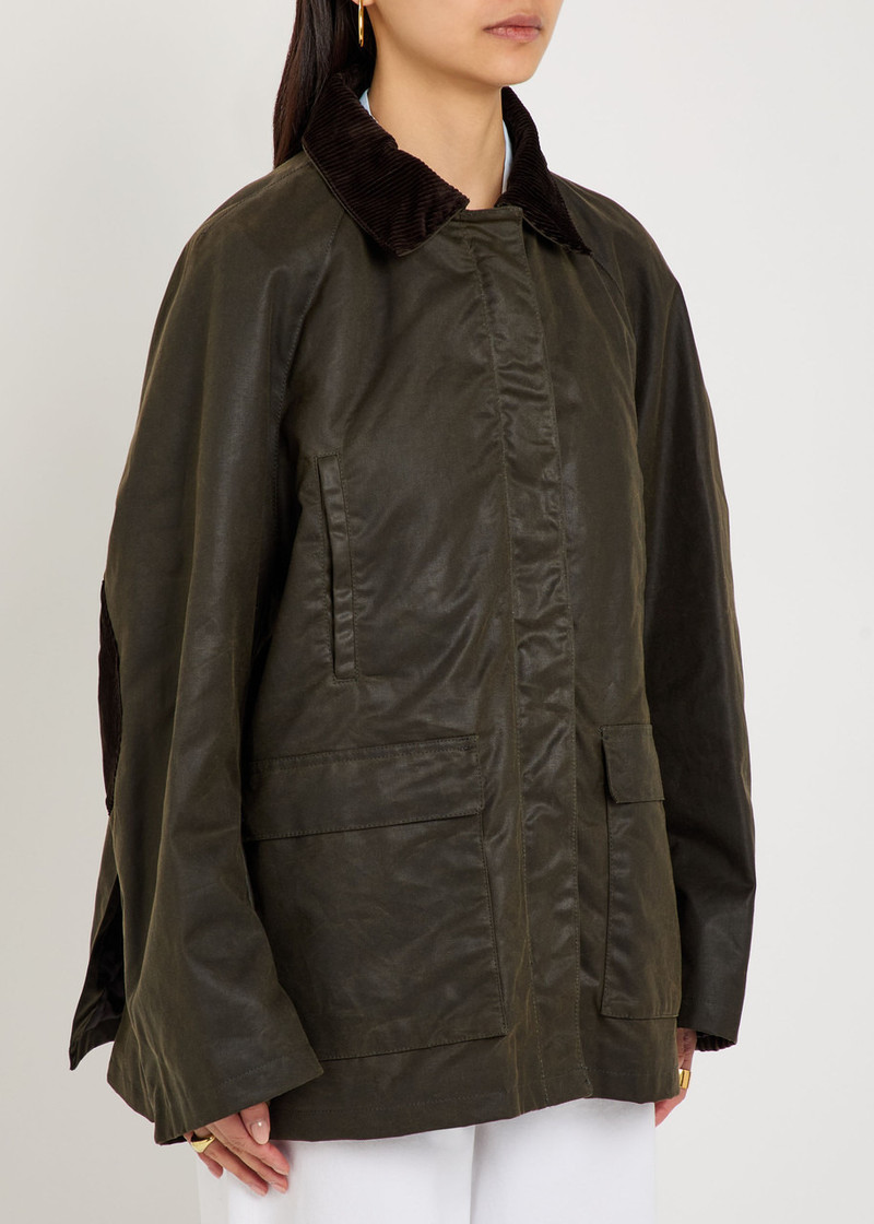 TOTEME Toteme Corduroy-trimmed Waxed Cotton Jacket outlook