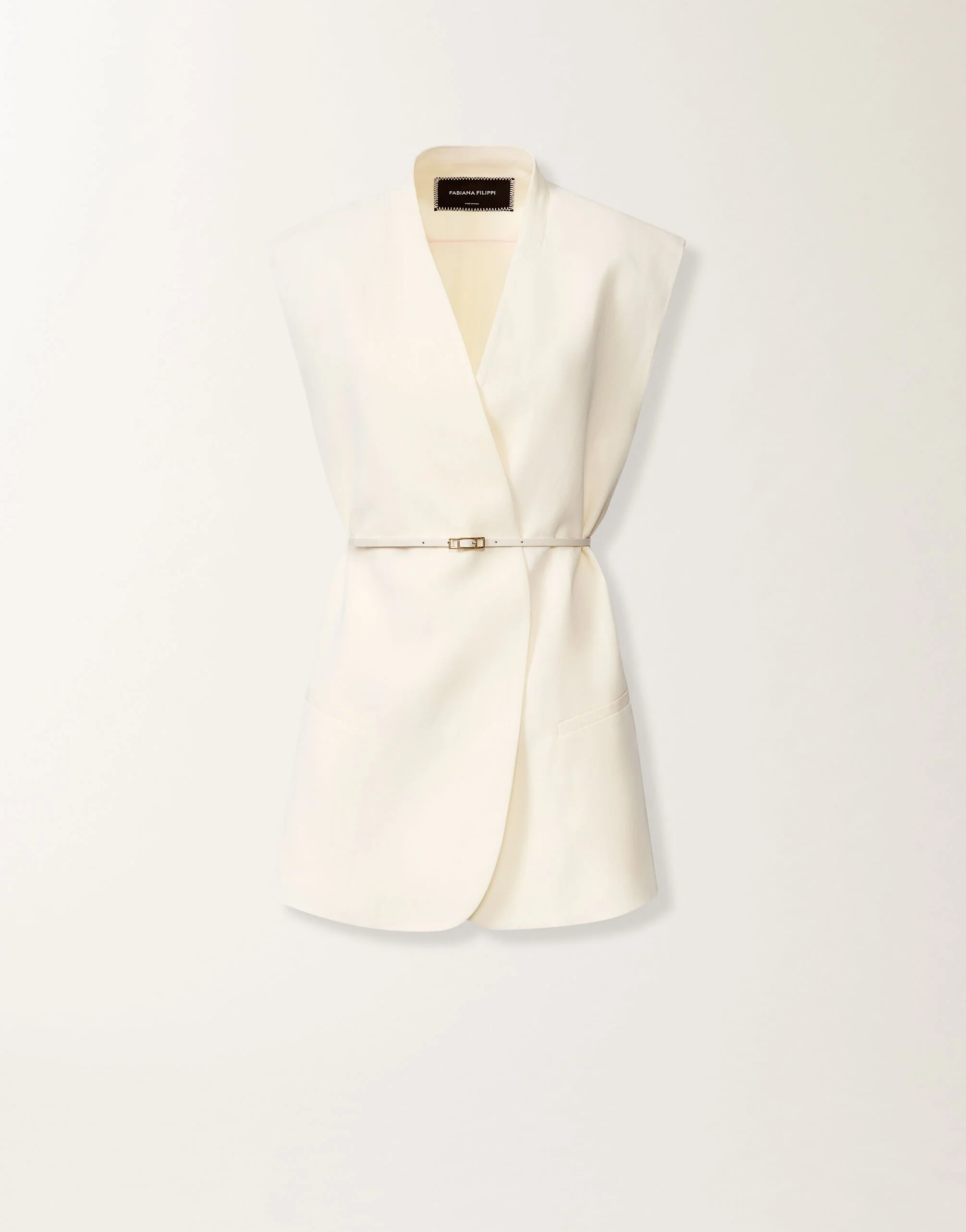 Fluid linen and viscose vest - 1