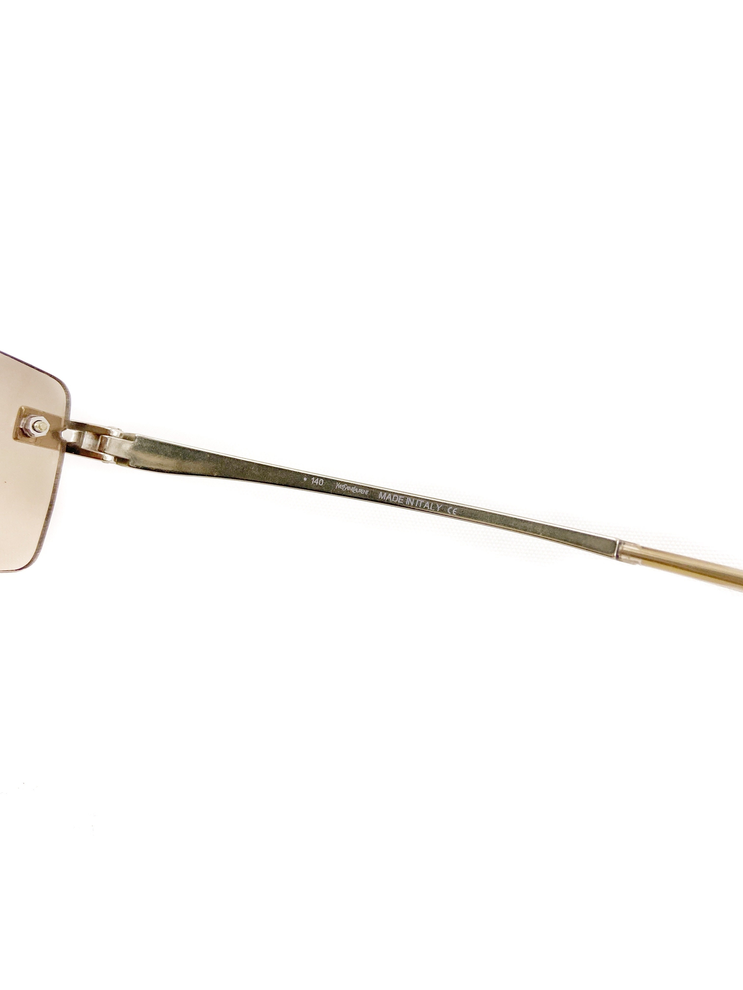 Yves Saint Laurent Rose Gold Rimless Sunglasses - 3