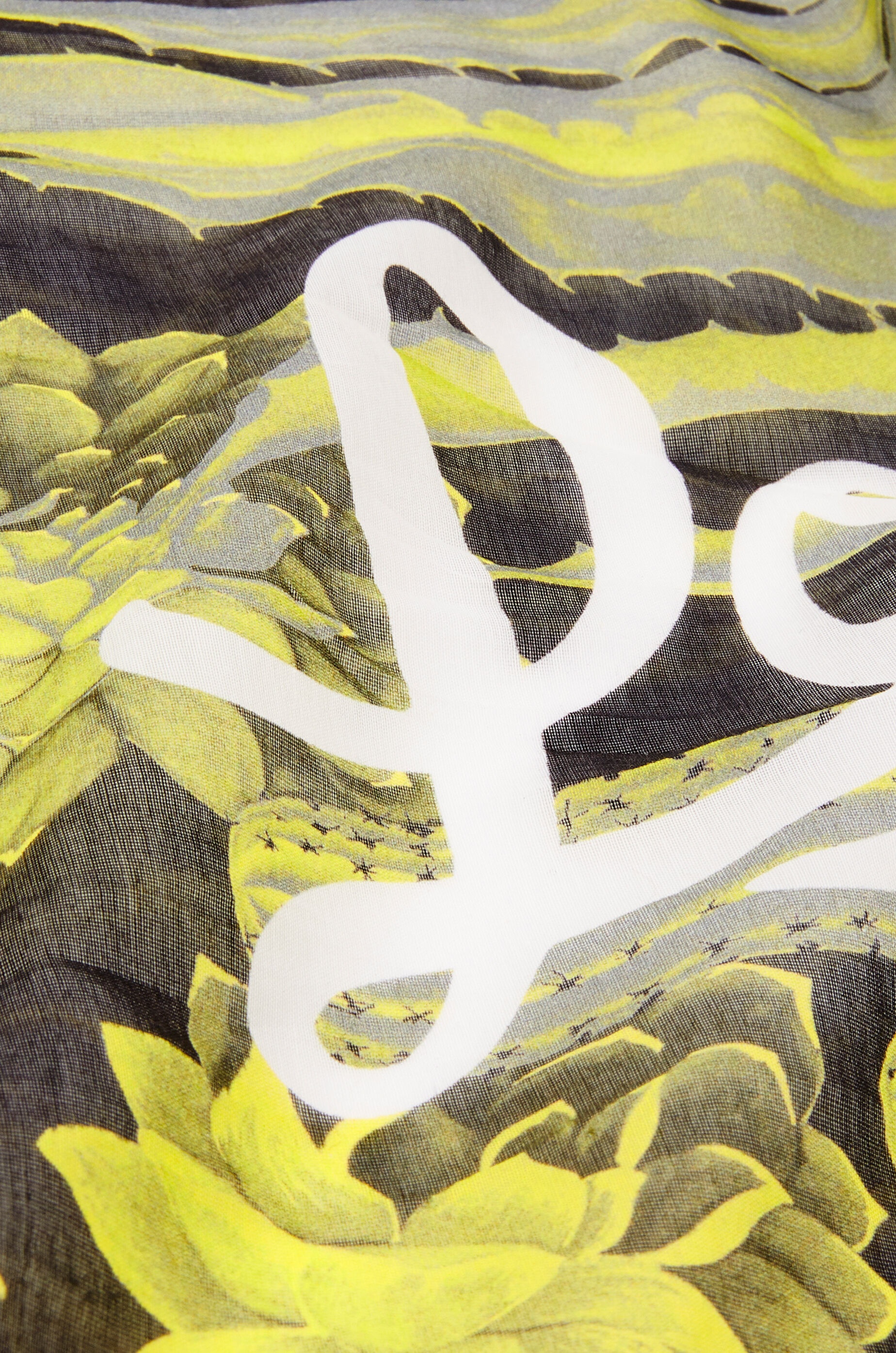 Cactus lozenge scarf in cotton and silk - 2