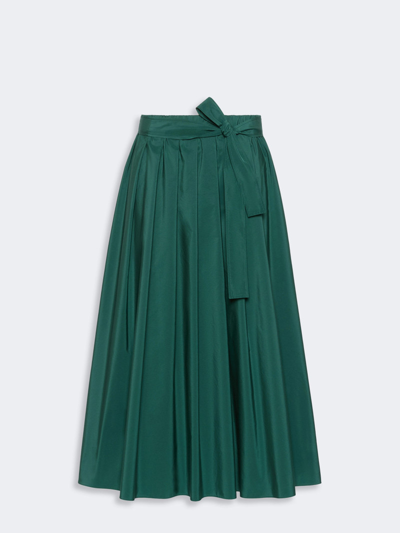 ALPACA Long cotton-blend taffeta skirt - DARK GREEN 1