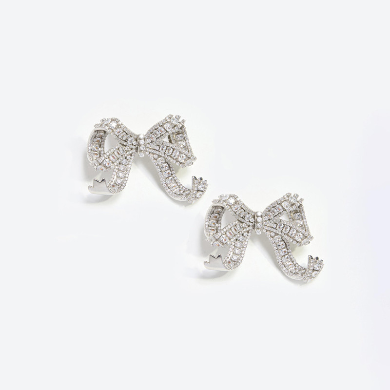 Crystal Bow Earrings - 1