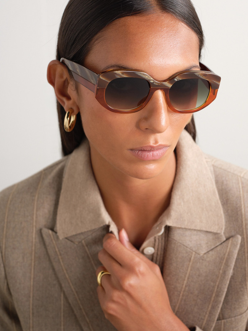 BARTON PERREIRA Sueno Round-frame Acetate Sunglasses outlook