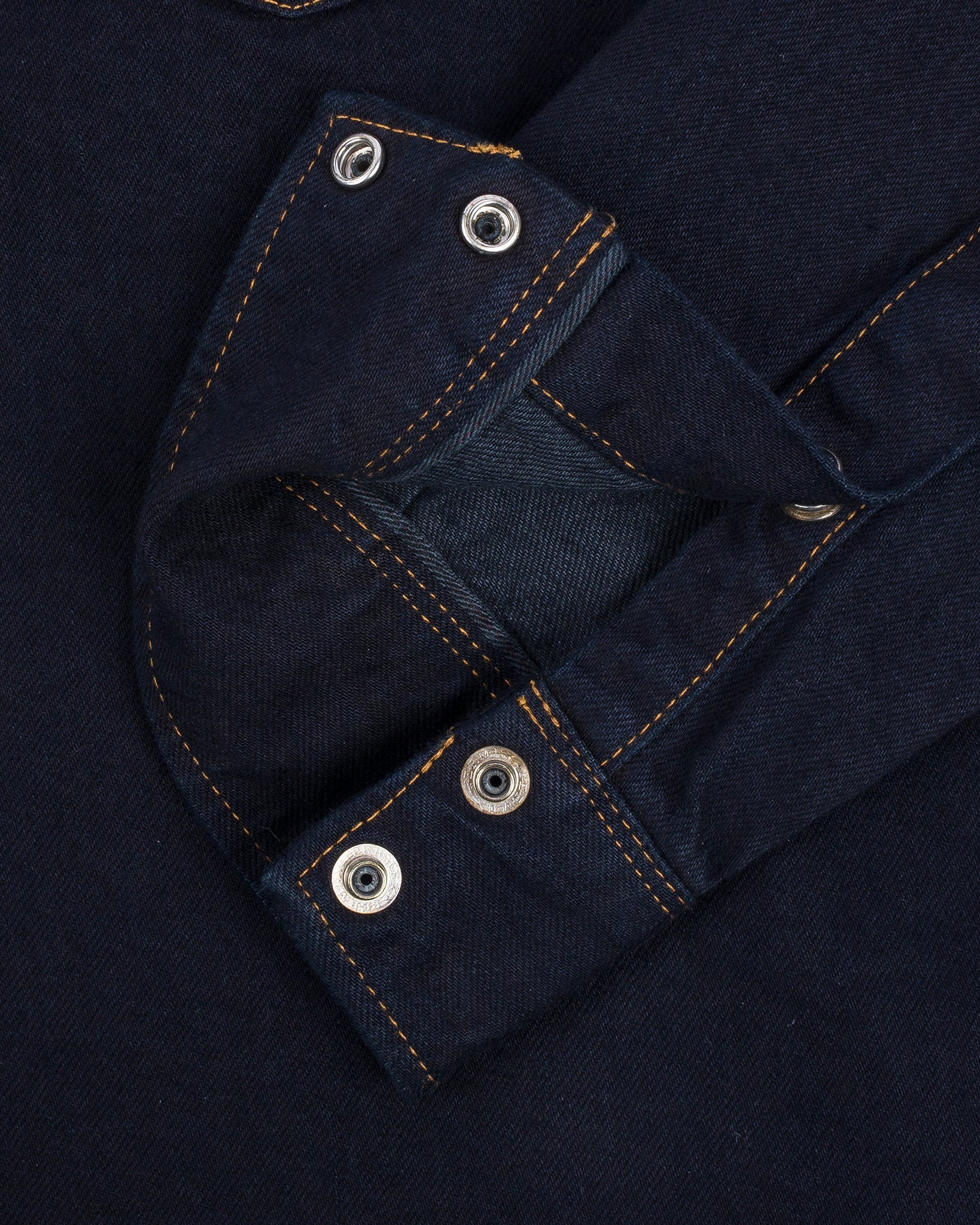 IHSH-33-OD 12oz Selvedge Denim Western Shirt - Indigo Overdyed Black - 16