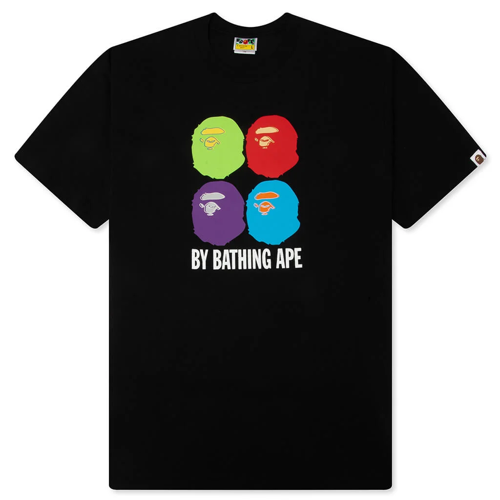 MULTI APE HEAD BY BATHING APE RELAXED FIT TEE - BLACK - 1