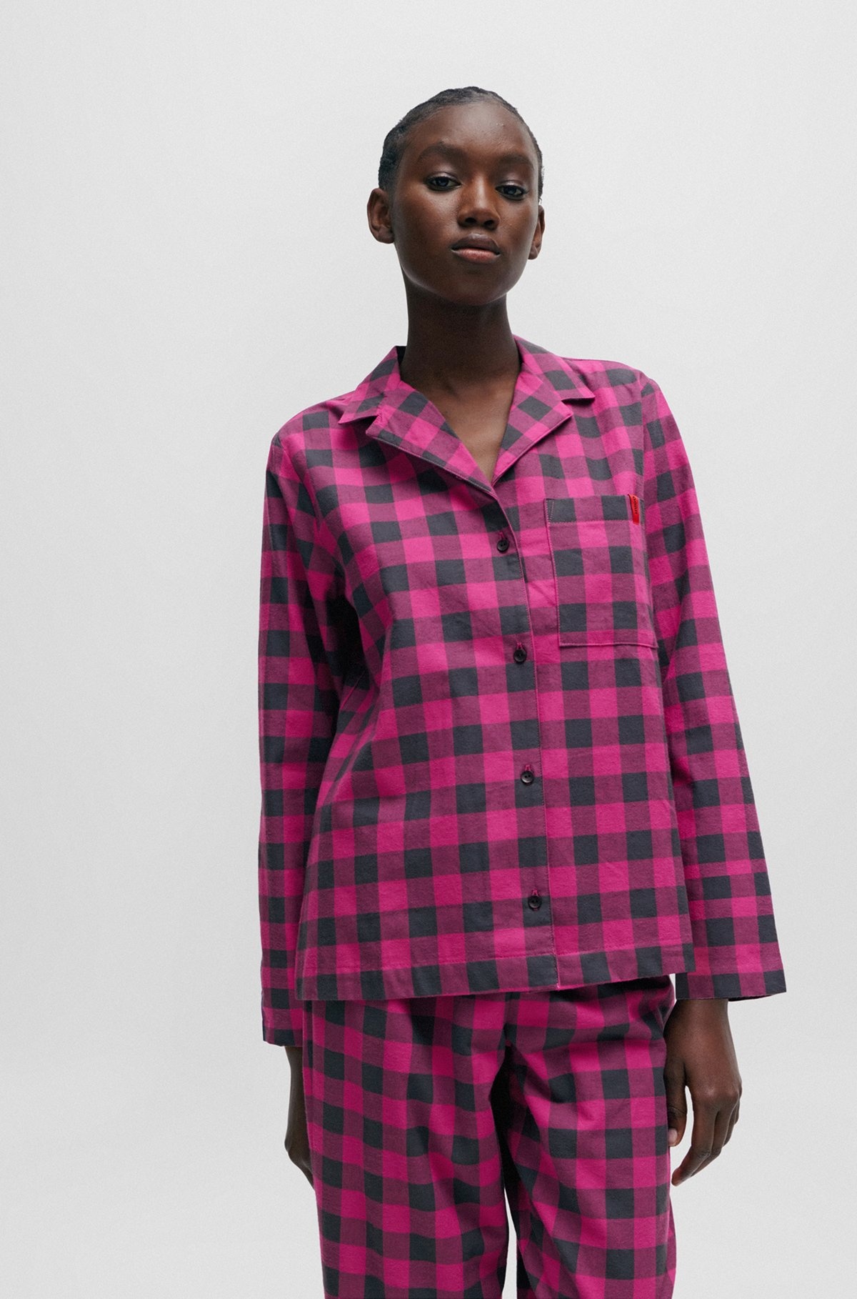RELAXED-FIT PAJAMA TOP IN CHECKED COTTON FLANNEL - 2