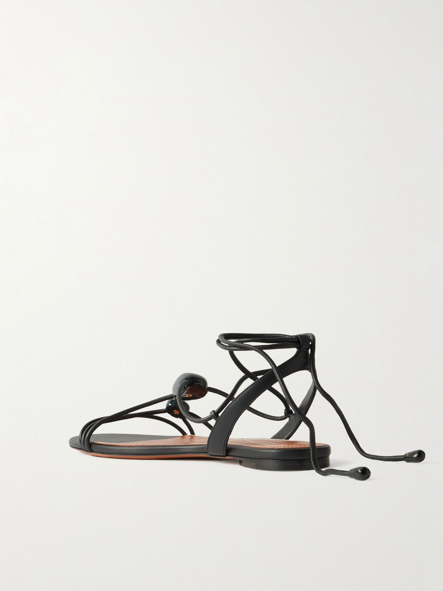 Gleam leather sandals Black - 3