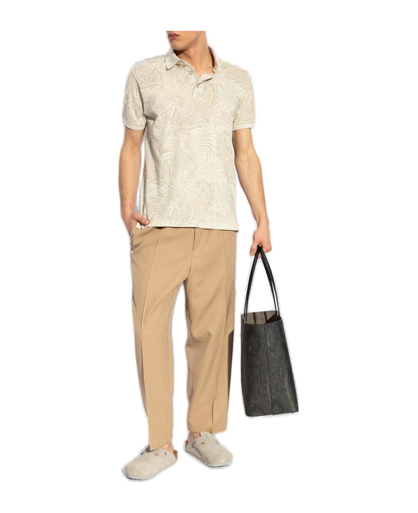 Paisley Printed Short Sleeved Polo Shirt - 4