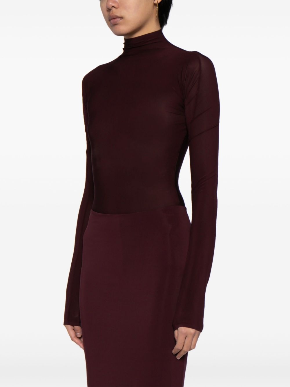 mock-neck long-sleeve bodysuit - 3