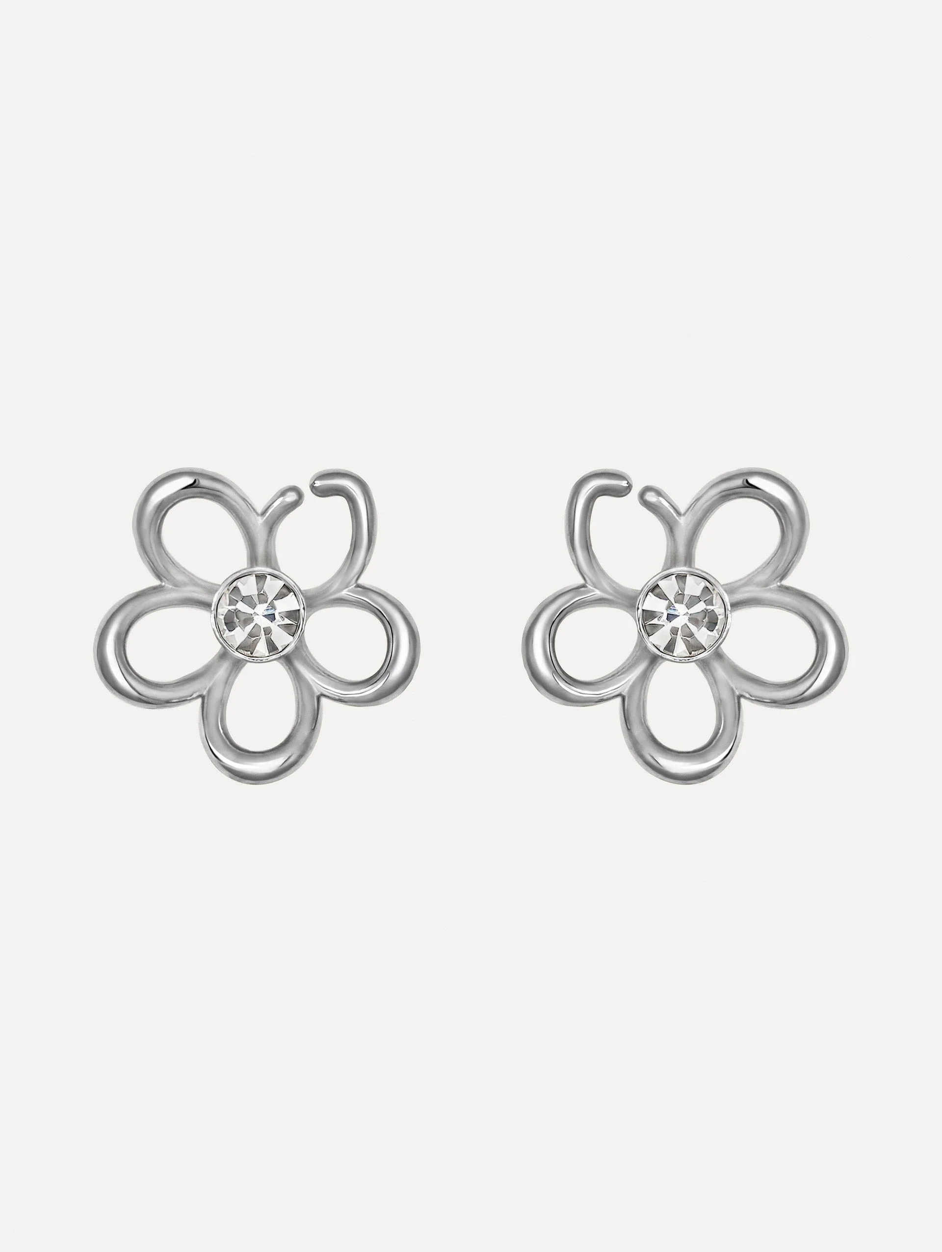 O FLOWER CRYSTAL EARRINGS - 1