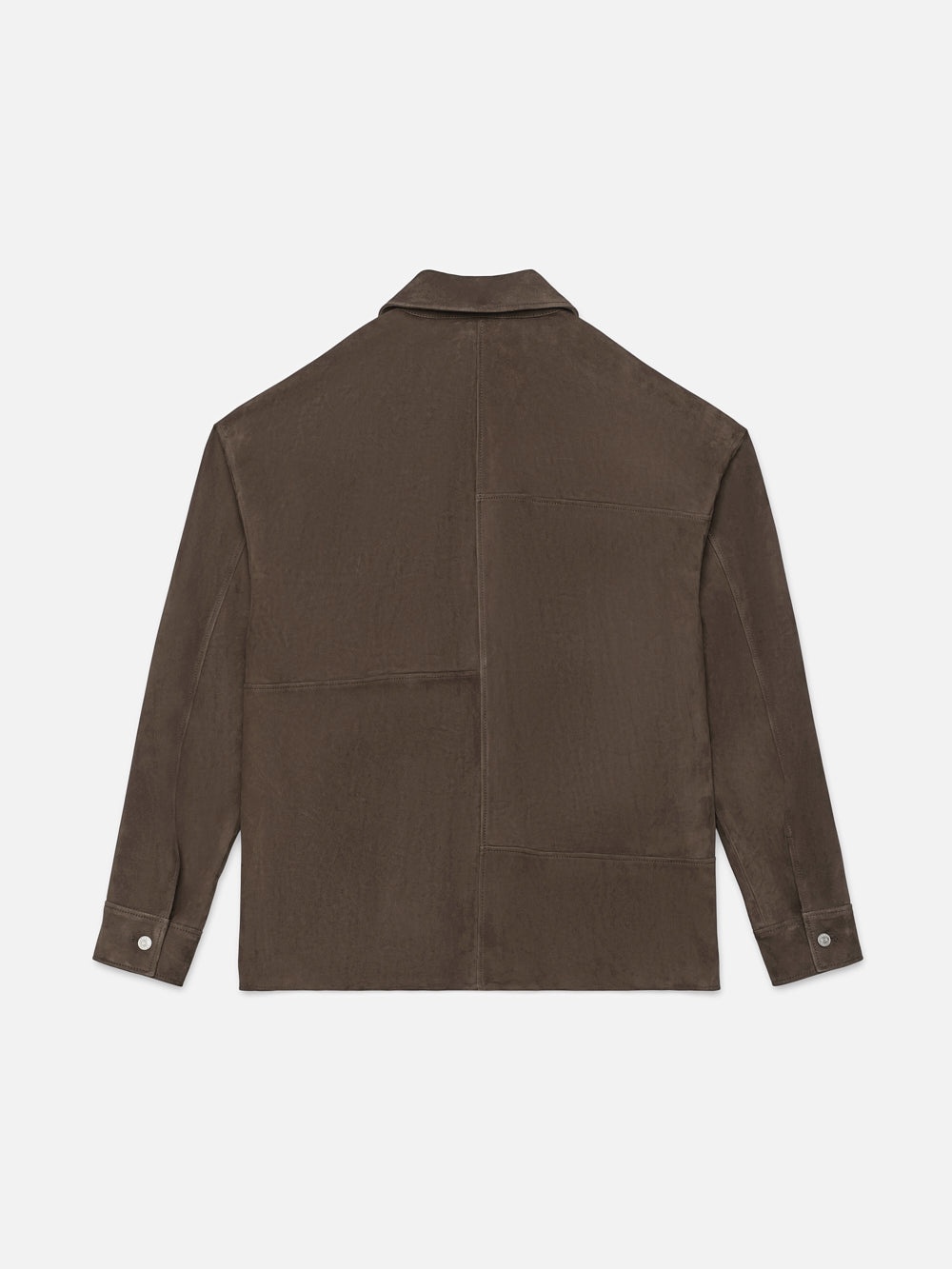 Long Sleeve Suede Shirt in Dark Wood - 3